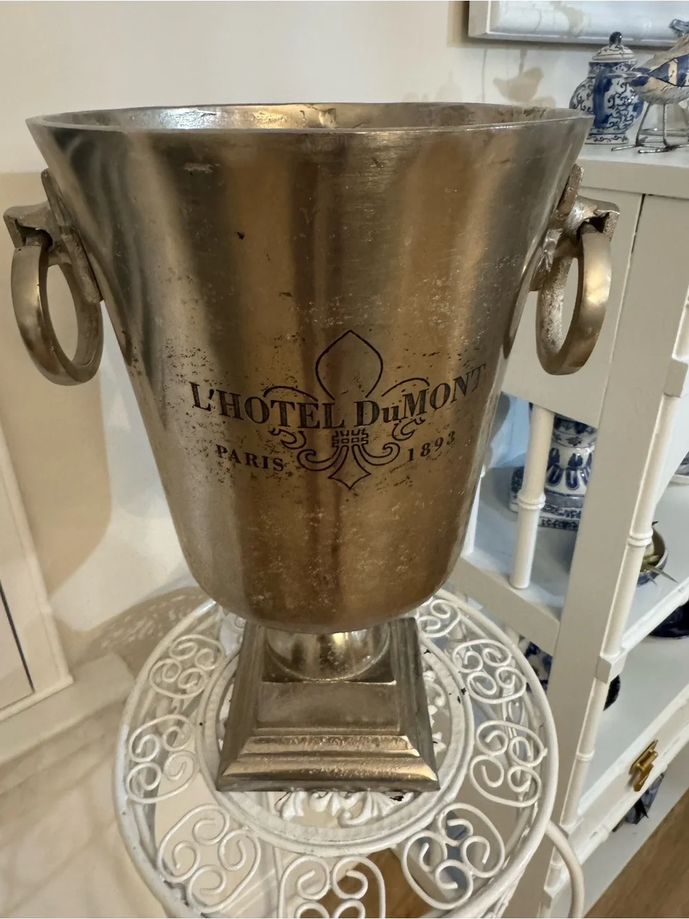 L'Hotel DuMont Paris Aluminum Champagne Stand Chiller Ice Bucket
